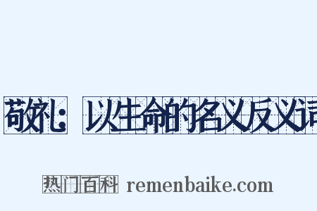 敬礼：以生命的名义反义词是什么意思的图片